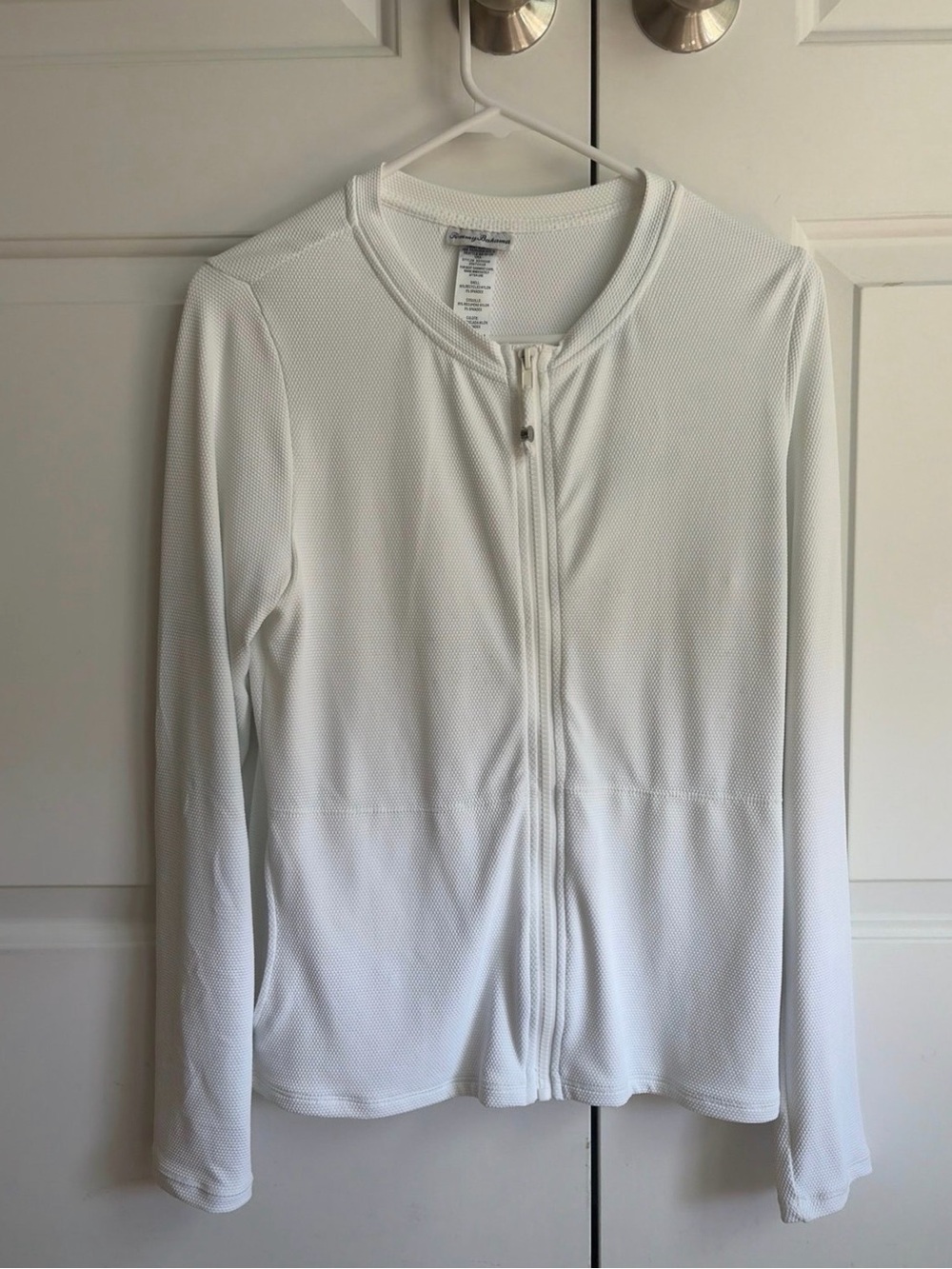 Tommy Bahama White Zip-Front Long Sleeve Pullover
